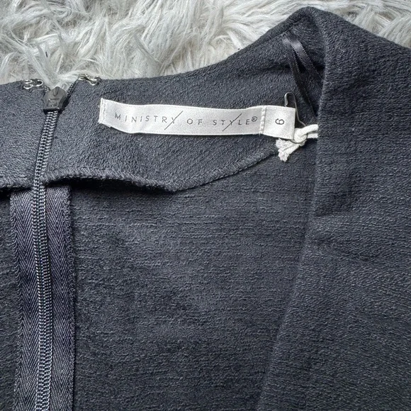 NWT Ministry of Style Lace Up Fray Midi Dress - Black Size 6 - Picture 4 of 6